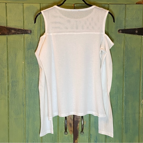 Sisley Cold Shoulder Long-Sleeve Tee - White - Picture 3 of 7
